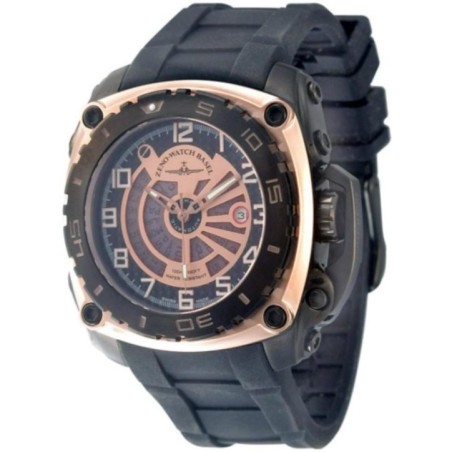 4236-BRG-i6 Швейцарський годинник Zeno-Watch Basel Mistery Square, Auto, bk PVD case, bk rubber strap