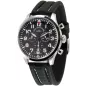6569-5030Q-s1 Швейцарський годинник Zeno-Watch Basel Quartz, Chrono, bk carbon dial, date, bk carbon leather strap