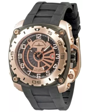 4236-RBG-i6 Швейцарський годинник Zeno-Watch Basel Mistery Square, Auto, gilt, bk rubber strap