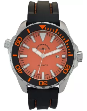 6603-a5 Zeno-Watch Basel ProDiver II, Auto, oranžová dial, bk rubber strap