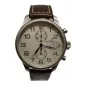 8557BVDC OS Швейцарський годинник Zeno-Watch Basel, Auto., Chrono, Goudron bezel, white dial, red fig.,, brown leather strap