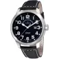 8554-a1 Швейцарський годинник Zeno-Watch Basel Auto, black dial, date, black leather strap