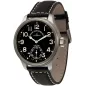8558-6-a1 Швейцарський годинник Zeno-Watch Basel Mech, black dial, sec.6h, black leather strap