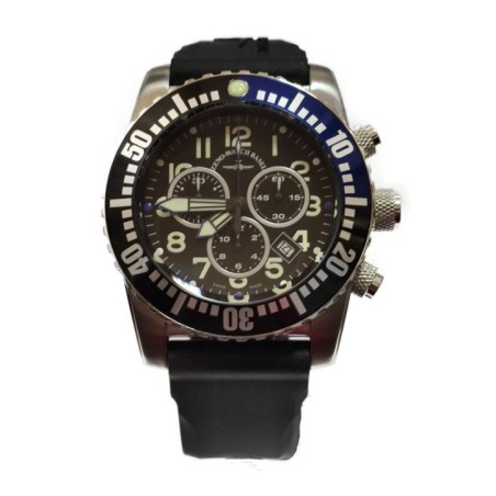 6349Q-CHR-a1-4 Швейцарський годинник Zeno-Watch Basel Diver, Quartz, Chrono, black/blue bezel, Mineral, bk rubber strap
