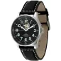 P554U-a1 Швейцарський годинник Zeno-Watch Basel XLarge, Auto, Open Heart, bk dial, black leather strap