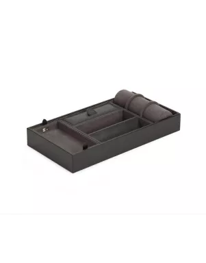 306402 Blake Valet Tray W/Watch Cufflink WOLF Black Grey