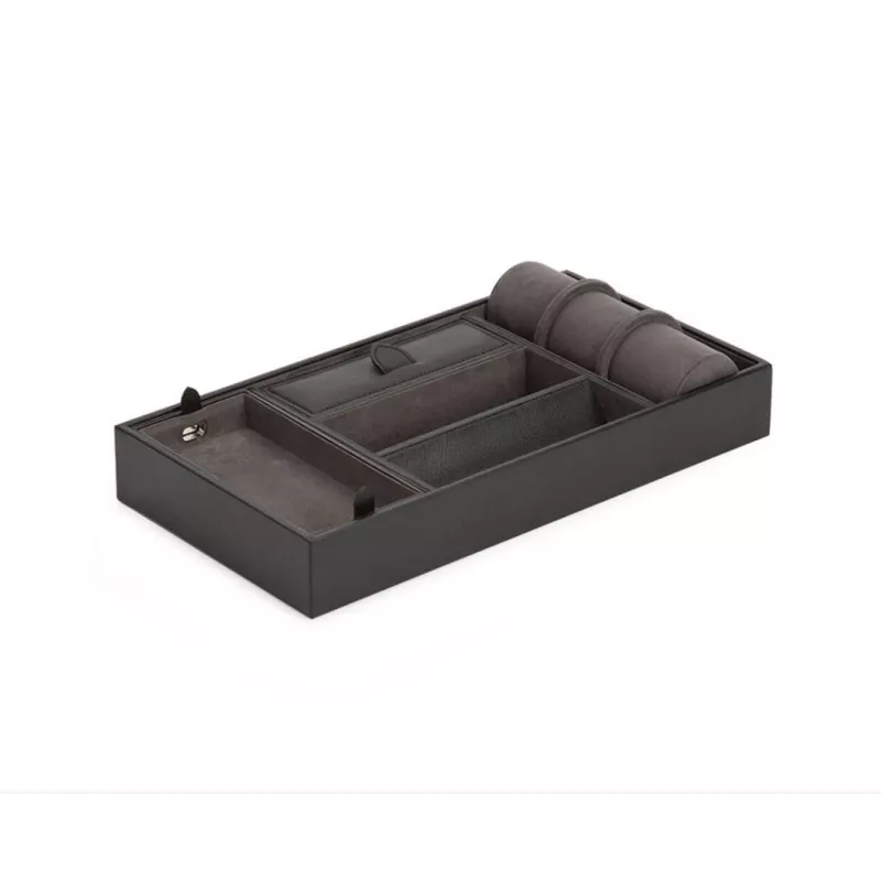 306402 Blake Valet Tray W/Watch Cufflink WOLF Black Grey