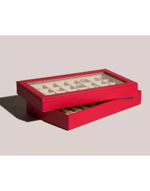 435372 Vault Tray Glass Lid WOLF Red