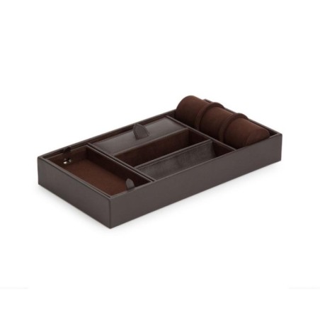 306406 Blake Valet Tray W/Watch Cufflink WOLF Brown Pebble