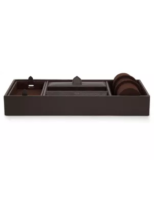 306406 Blake Valet Tray W/Watch Cufflink WOLF Brown Pebble