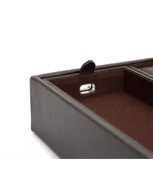 306406 Blake Valet Tray W/Watch Cufflink WOLF Brown Pebble