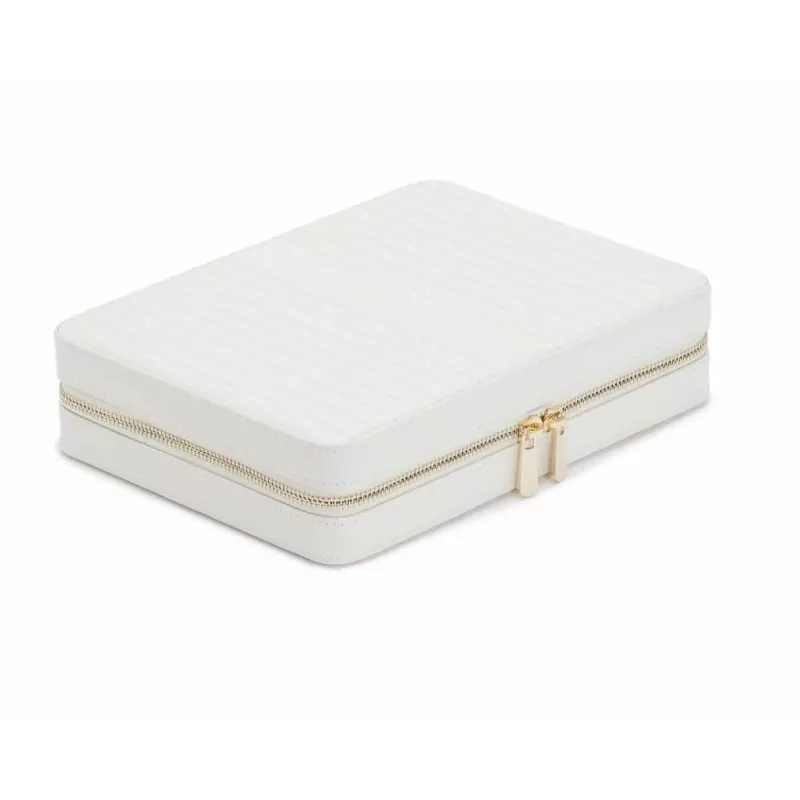 766153 Maria Large Zip Jewelry Case - White WOLF