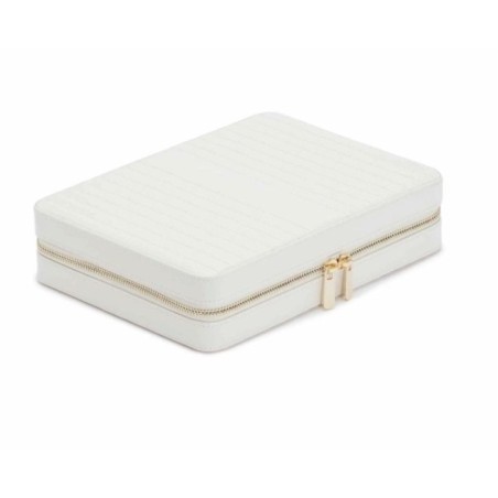 766153 Maria Large Zip Jewelry Case - White WOLF