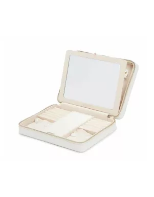 766153 Maria Large Zip Jewelry Case - White WOLF