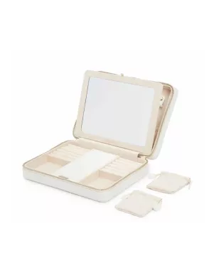 766153 Maria Large Zip Jewelry Case - White WOLF
