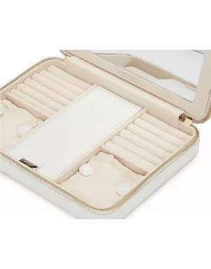 766153 Maria Large Zip Jewelry Case - White WOLF