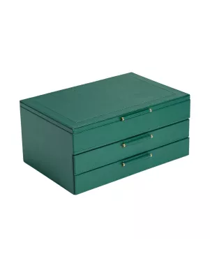 392012 Sophia Jewelry Box with Drawers WOLF Forest Green