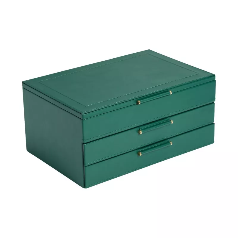 392012 Sophia Jewelry Box with Drawers WOLF Forest Green