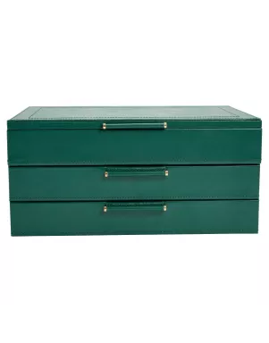 392012 Sophia Jewelry Box with Drawers WOLF Forest Green