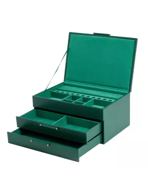 392012 Sophia Jewelry Box with Drawers WOLF Forest Green