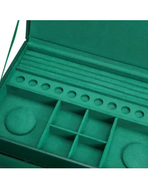 392012 Sophia Jewelry Box with Drawers WOLF Forest Green