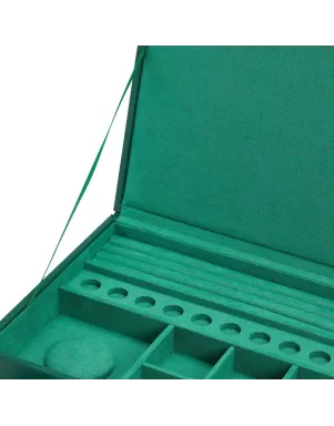 392012 Sophia Jewelry Box with Drawers WOLF Forest Green