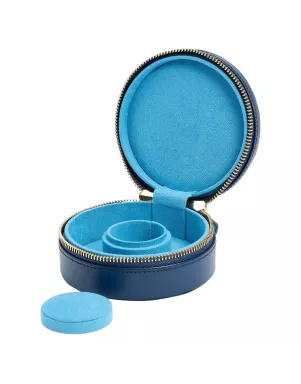 392317 Sophia Round Mini Travel Zip Case WOLF Indigo