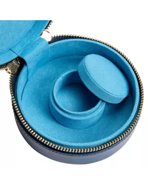 392317 Sophia Round Mini Travel Zip Case WOLF Indigo