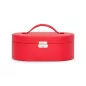 280514 Heritage Oval Jewelry Box - Red Saffiano Wolf