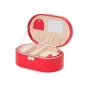 280514 Heritage Oval Jewelry Box - Red Saffiano Wolf