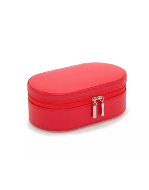 280614 Heritage Oval Zip Case - Red Saffiano Wolf