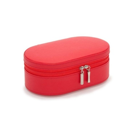 280614 Heritage Oval Zip Case - Red Saffiano Wolf