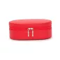 280614 Heritage Oval Zip Case - Red Saffiano Wolf