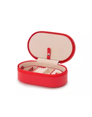 280614 Heritage Oval Zip Case - Red Saffiano Wolf