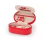 280614 Heritage Oval Zip Case - Red Saffiano Wolf
