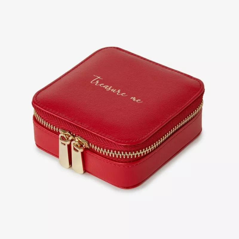 886072 Square Zip Jewelry Case - Red Wolf