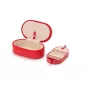 280614 Heritage Oval Zip Case - Red Saffiano Wolf