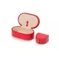 280614 Heritage Oval Zip Case - Red Saffiano Wolf
