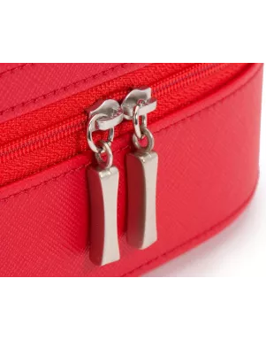 280614 Heritage Oval Zip Case - Red Saffiano Wolf
