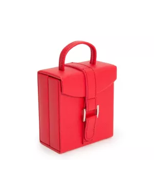 281214 Heritage Fold-out Jewelry Box - Red Saffiano Wolf