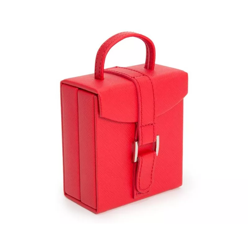 281214 Heritage Fold-out Jewelry Box - Red Saffiano Wolf