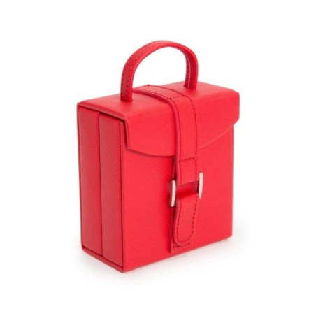 281214 Heritage Fold-out Jewelry Box - Red Saffiano Wolf