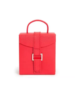 281214 Heritage Fold-out Jewelry Box - Red Saffiano Wolf
