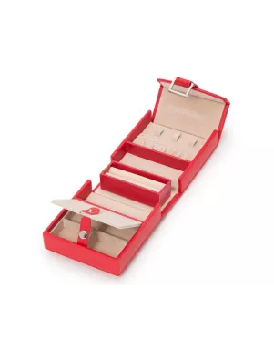 281214 Heritage Fold-out Jewelry Box - Red Saffiano Wolf