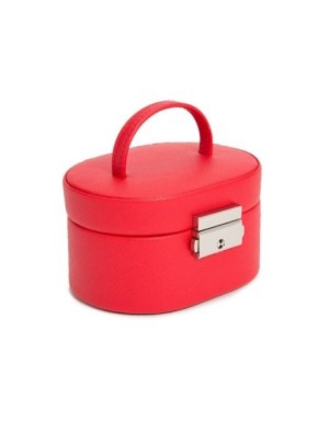 281414 Heritage Mini Oval Box - Red Saffiano Wolf