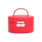 281414 Heritage Mini Oval Box - Red Saffiano Wolf