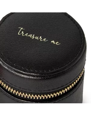 886202 Round Mini Zip Case - Black Wolf