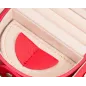 281414 Heritage Mini Oval Box - Red Saffiano Wolf