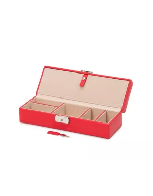 280314 Heritage Safe Deposit Box - Red Saffiano Wolf