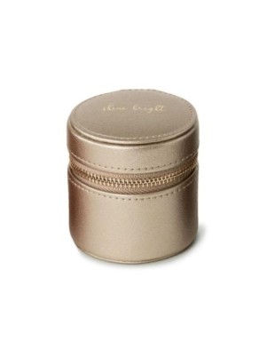 886278 Round Mini Zip Case - Pewter Wolf